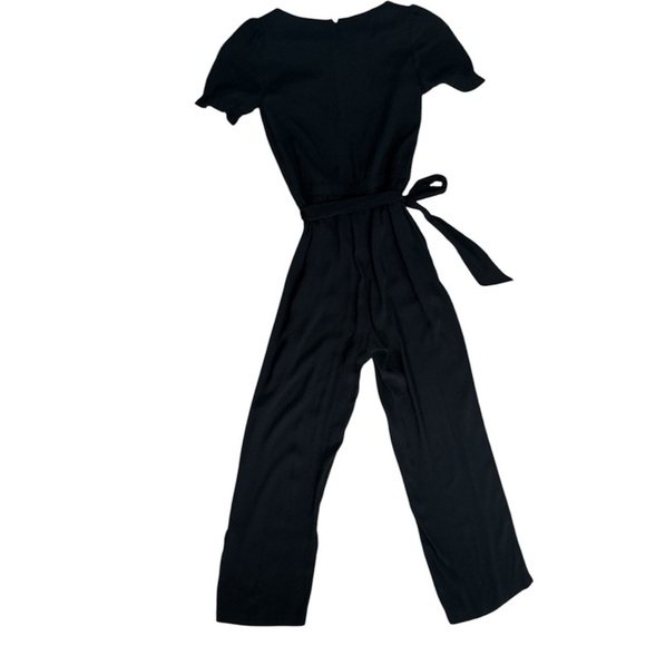 NWT! Talbots Black Crepe Jumpsuit, Short Sleeves, Size 2 Petite - Picture 7 of 9